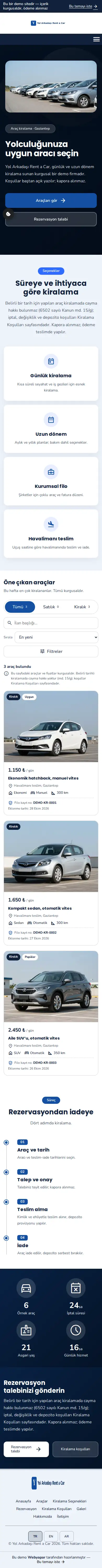 Yol Arkadaşı Rent a Car — mobile screenshot