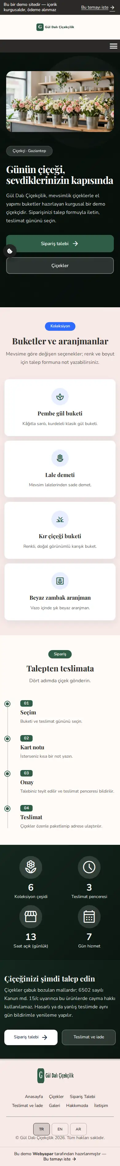 Gül Dalı Çiçekçilik — mobile screenshot