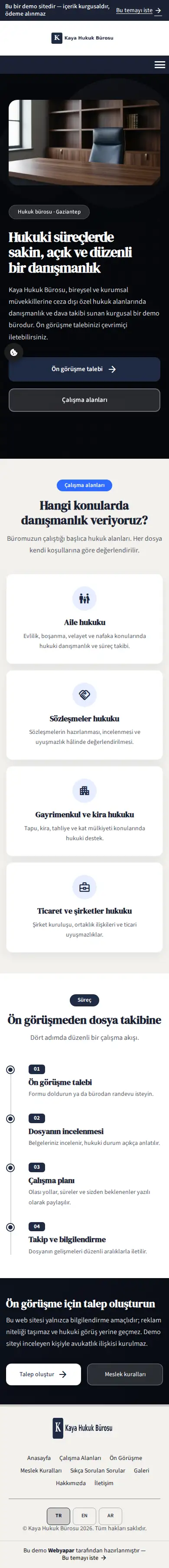 Kaya Hukuk Bürosu — mobile screenshot