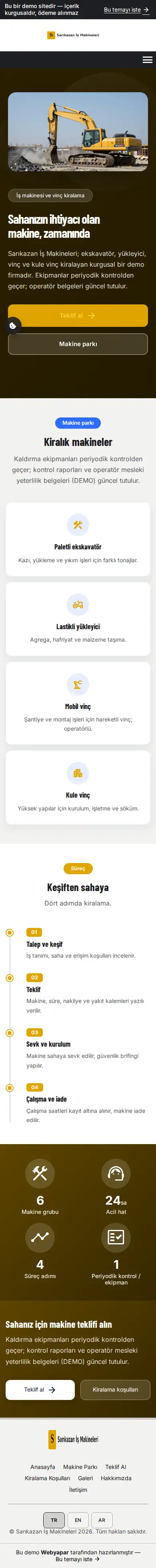 Sarıkazan İş Makineleri — mobile screenshot