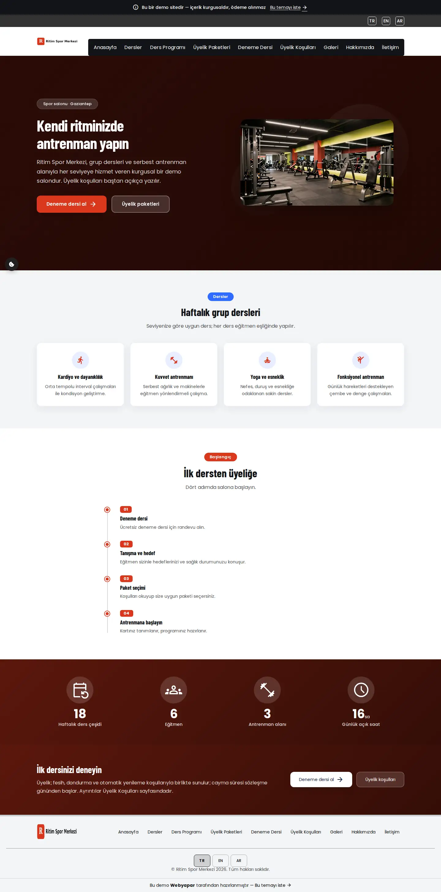 Ritim Spor Merkezi — desktop screenshot