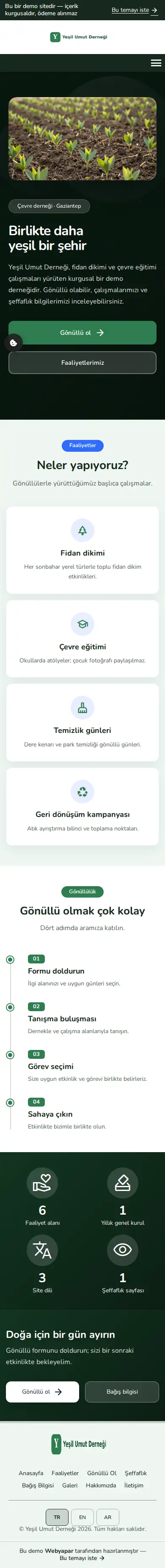 Yeşil Umut Derneği — mobile screenshot