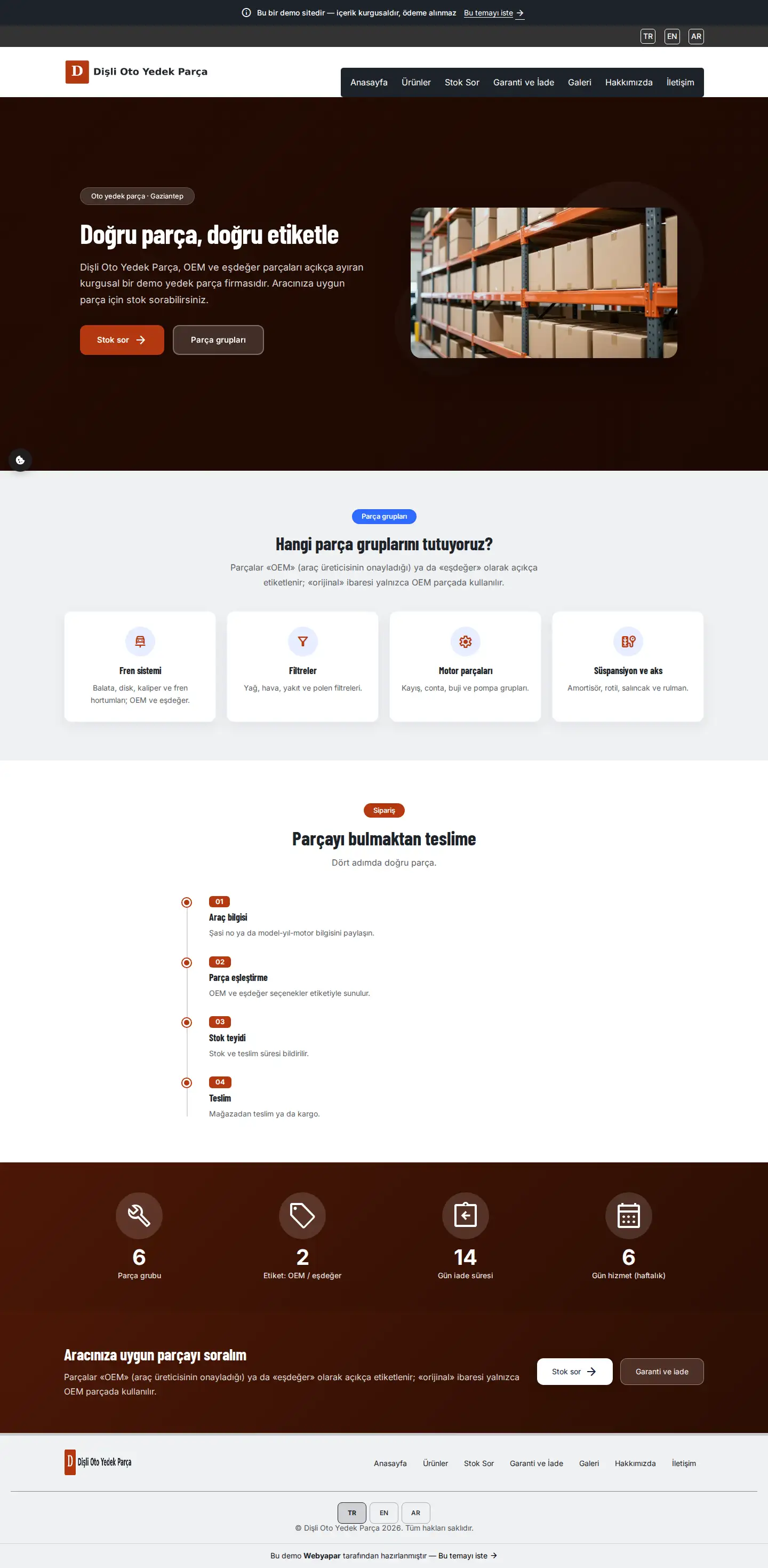 Dişli Oto Yedek Parça — desktop screenshot
